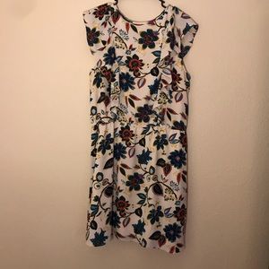 A New Day Plus Size Ruffle Cream Floral Dress xXl